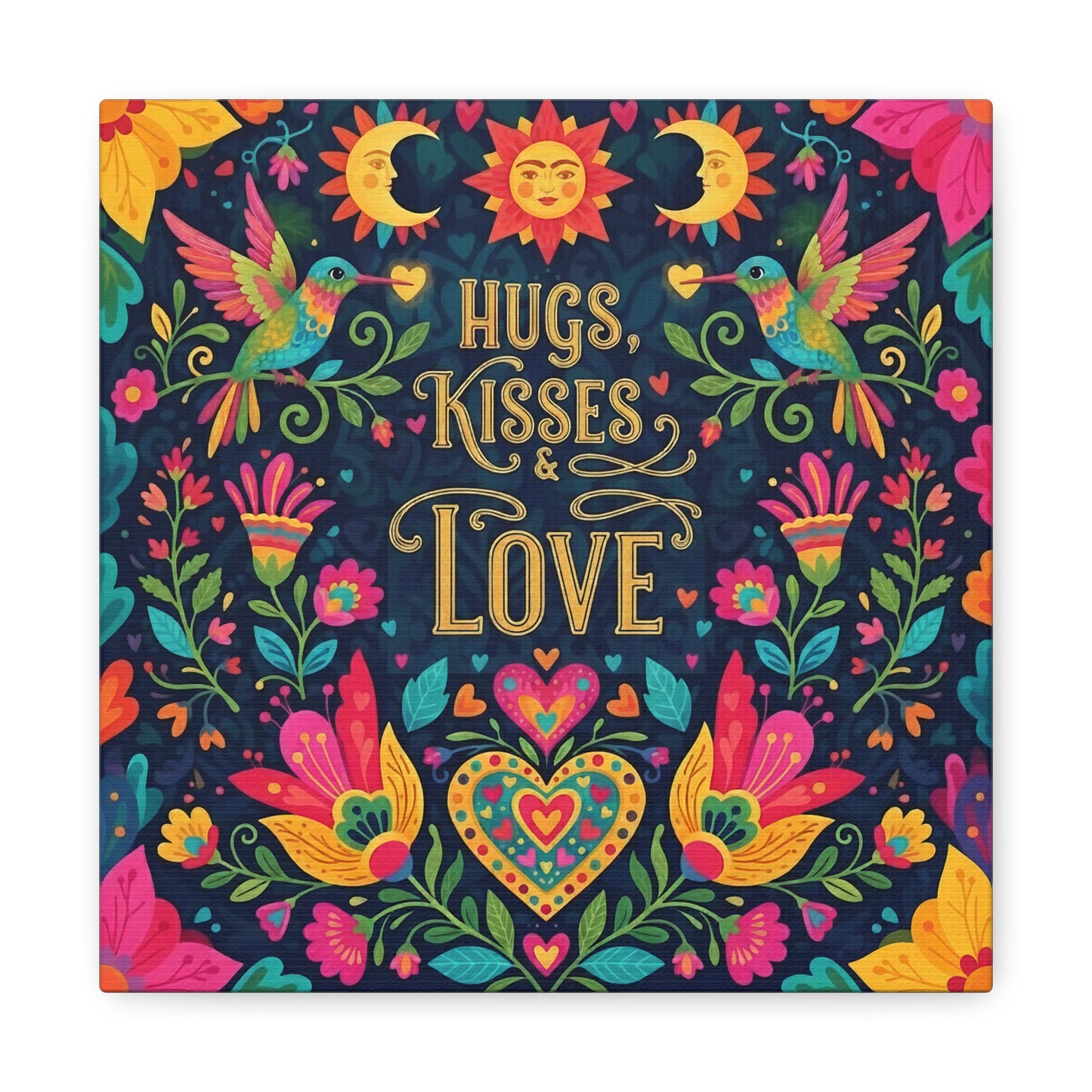 Hugs, Kisses & Love - Stretched Canvas