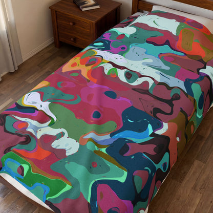 Colorful Abstract Marble - Plush Blanket