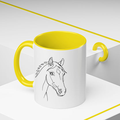 Horse Portrait Sketch - Color Accent Mug