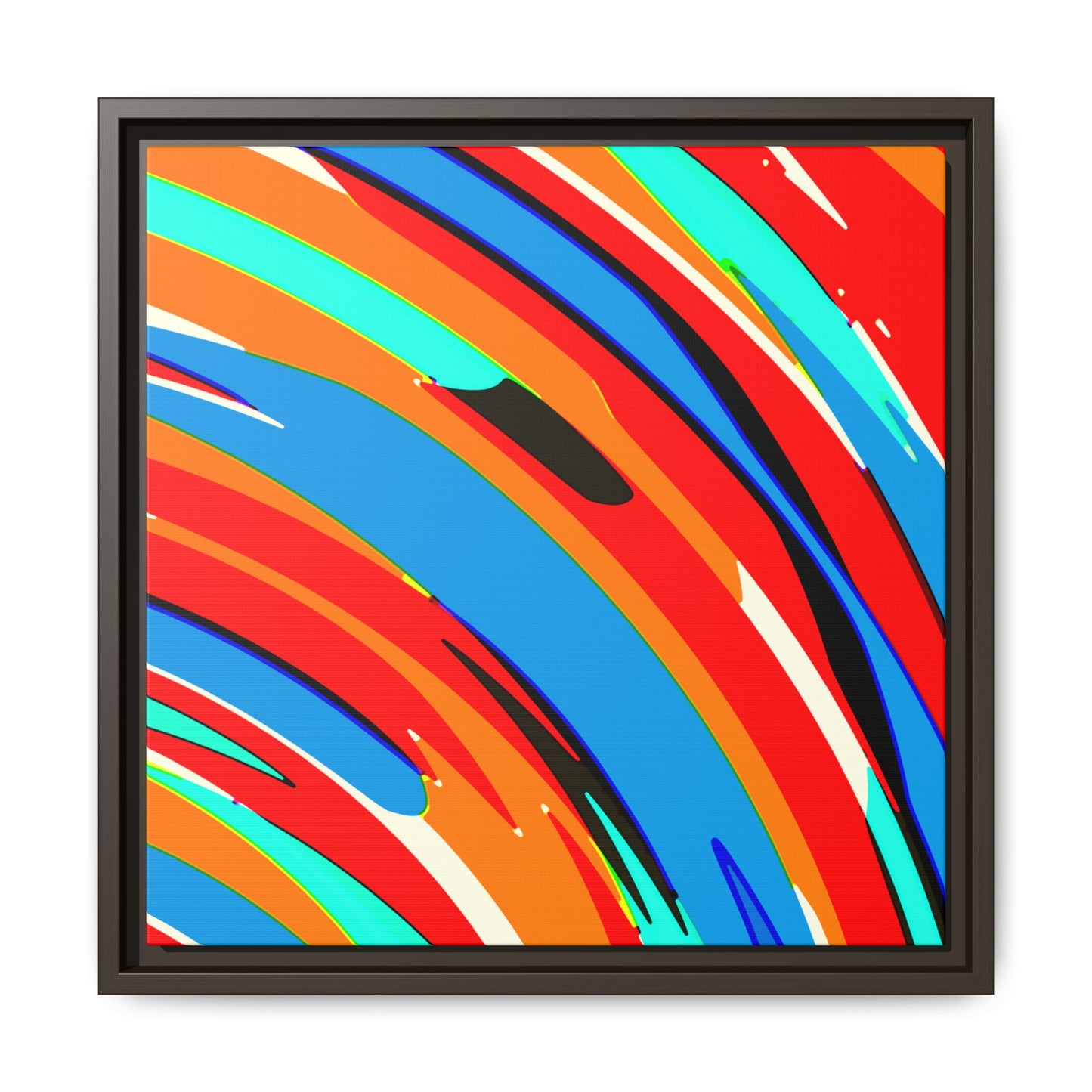 Abstract Rainbow Swirl Arc - Framed Canvas