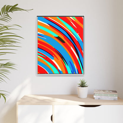 Abstract Rainbow Swirl Arc - Framed Canvas