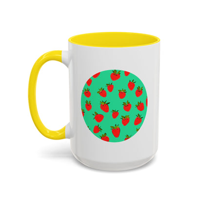 Strawberry Pattern - Color Accent Mug