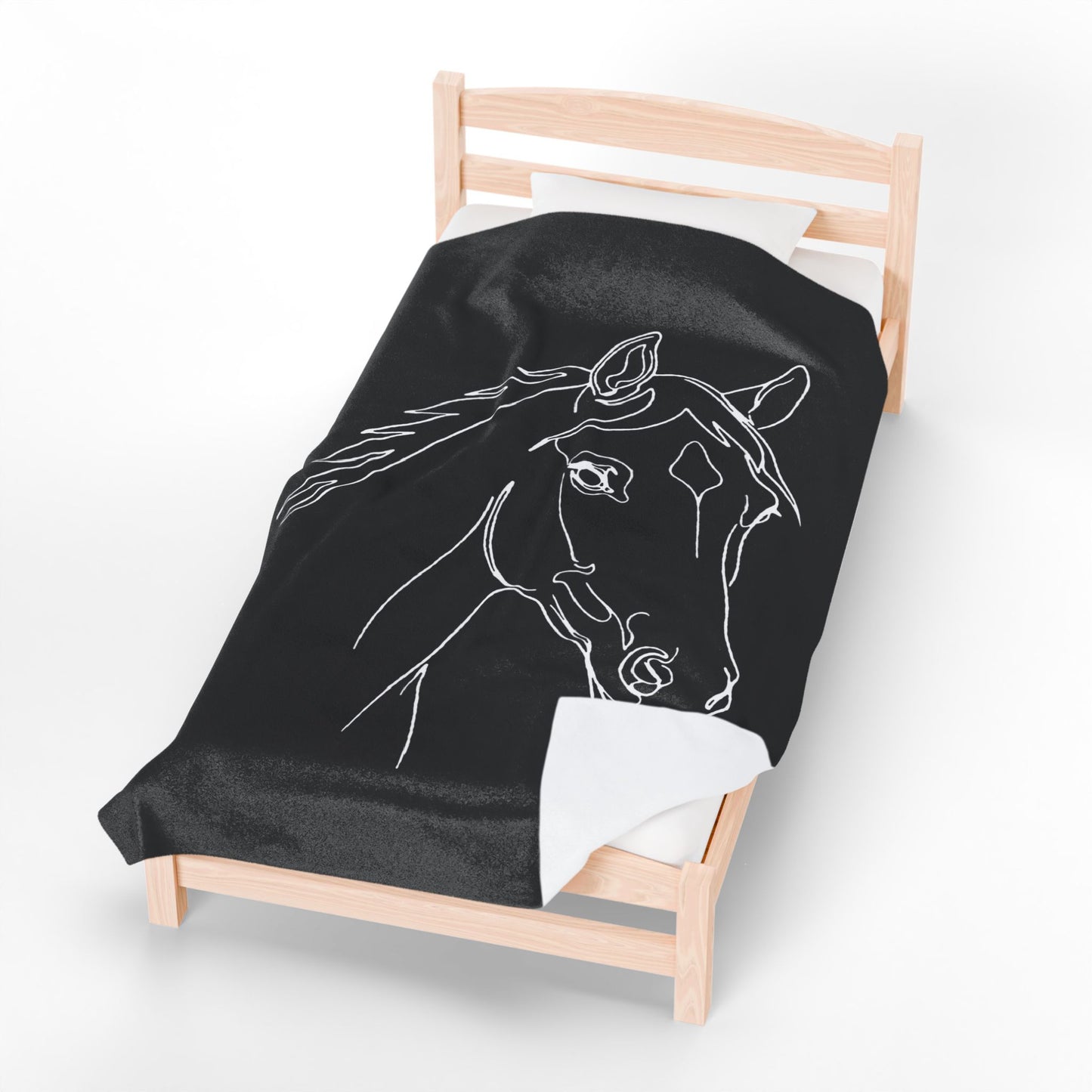 Horse Portrait Sketch - Plush Blanket