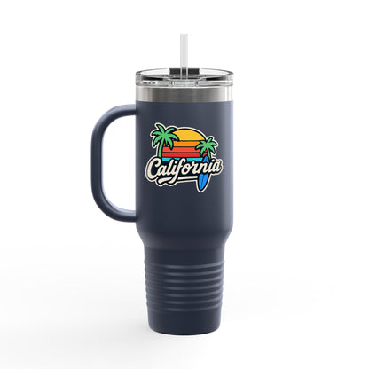 California Insulated Travel Mug - 40oz, Perfect for Road Trips, Outdoor Adventures, Gift for Travelers, Beach Lovers, Summer Vibes