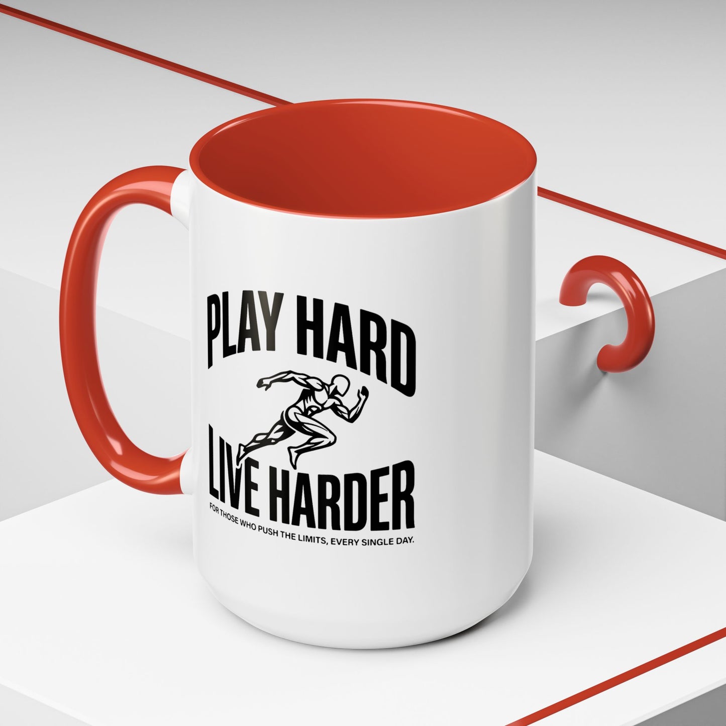 Play Hard / Live Harder - Color Accent Mug