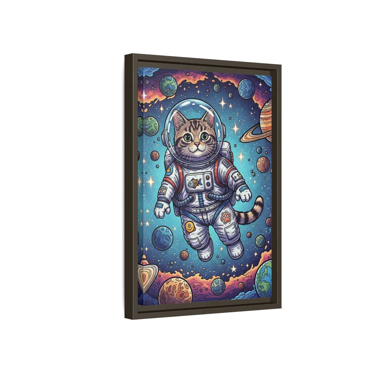 Astronaut Cat - Framed Canvas