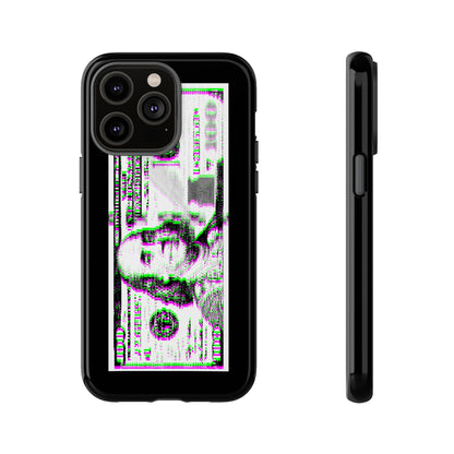 100 Dollars Bill - Green/Magenta Glitch - Phone Case