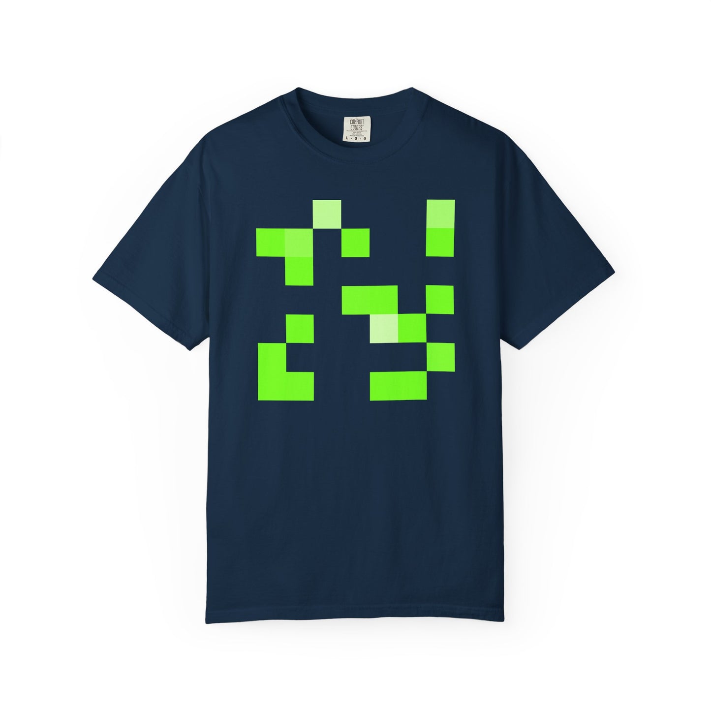 Lime Green Pixel Grid - T-Shirt