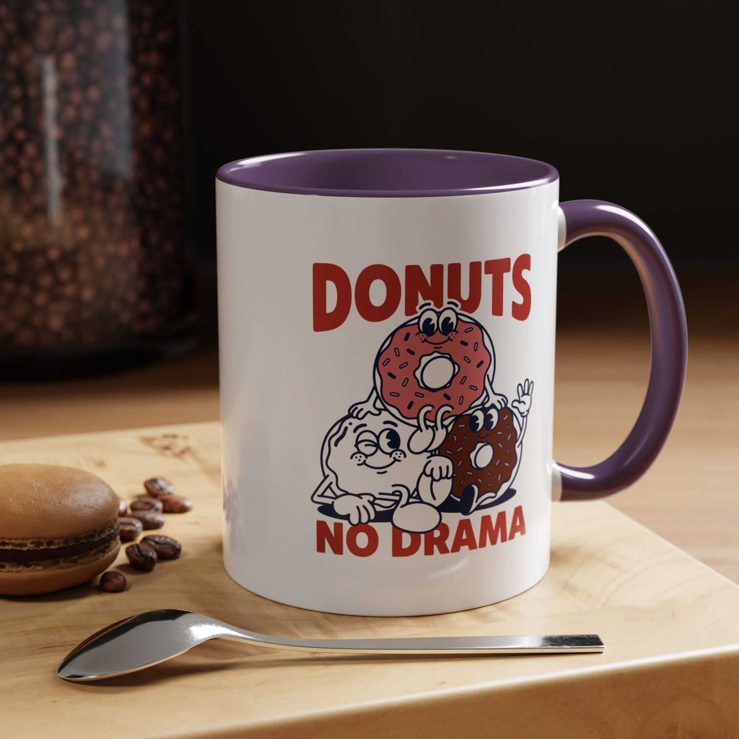 Donuts No Drama - Color Accent Mug