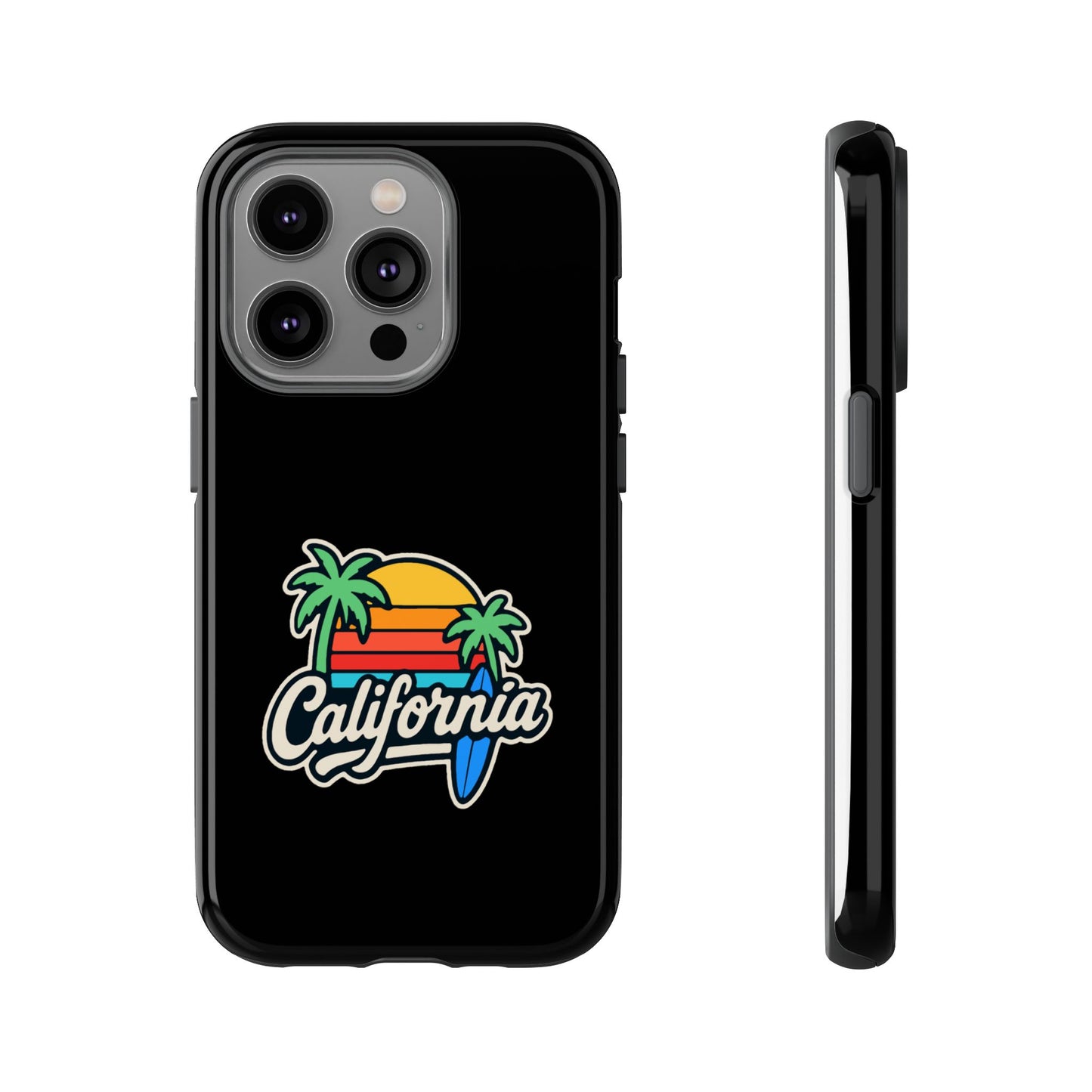 California Sunset Phone Case, Tropical Cell Phone Cover, Beach Lover Gift, Summer Vibes Accessory, Surfing Decor, Personalized Case