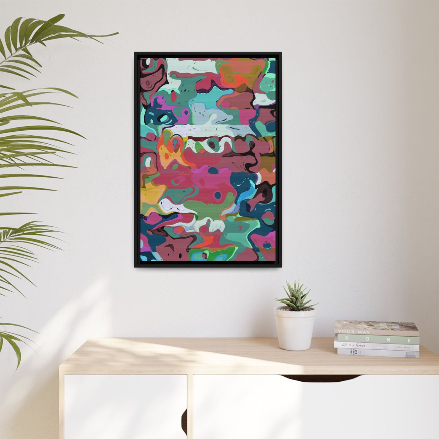 Colorful Abstract Marble - Framed Canvas
