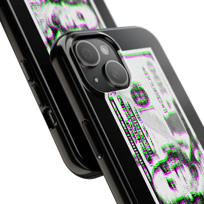 100 Dollars Bill - Green/Magenta Glitch - Phone Case