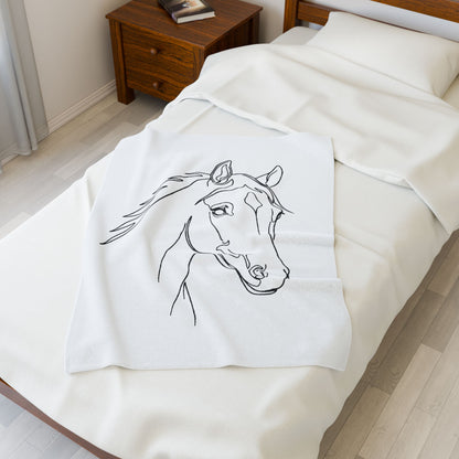 Horse Portrait Sketch - Blanket