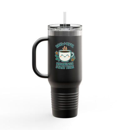 Brew-tiful Insulated Travel Mug, 40oz - Perfect for Coffee Lovers, On-the-Go, Travel, Camping, Office, Gifts