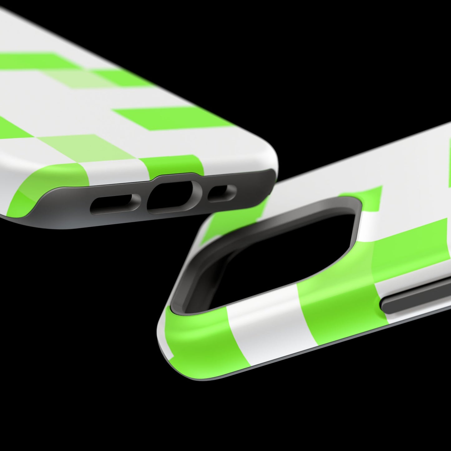 Lime Green Pixel Grid - Magnetic Phone Case