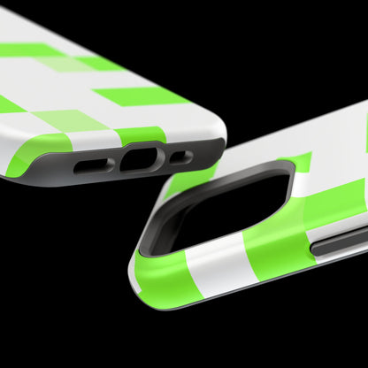Lime Green Pixel Grid - Magnetic Phone Case