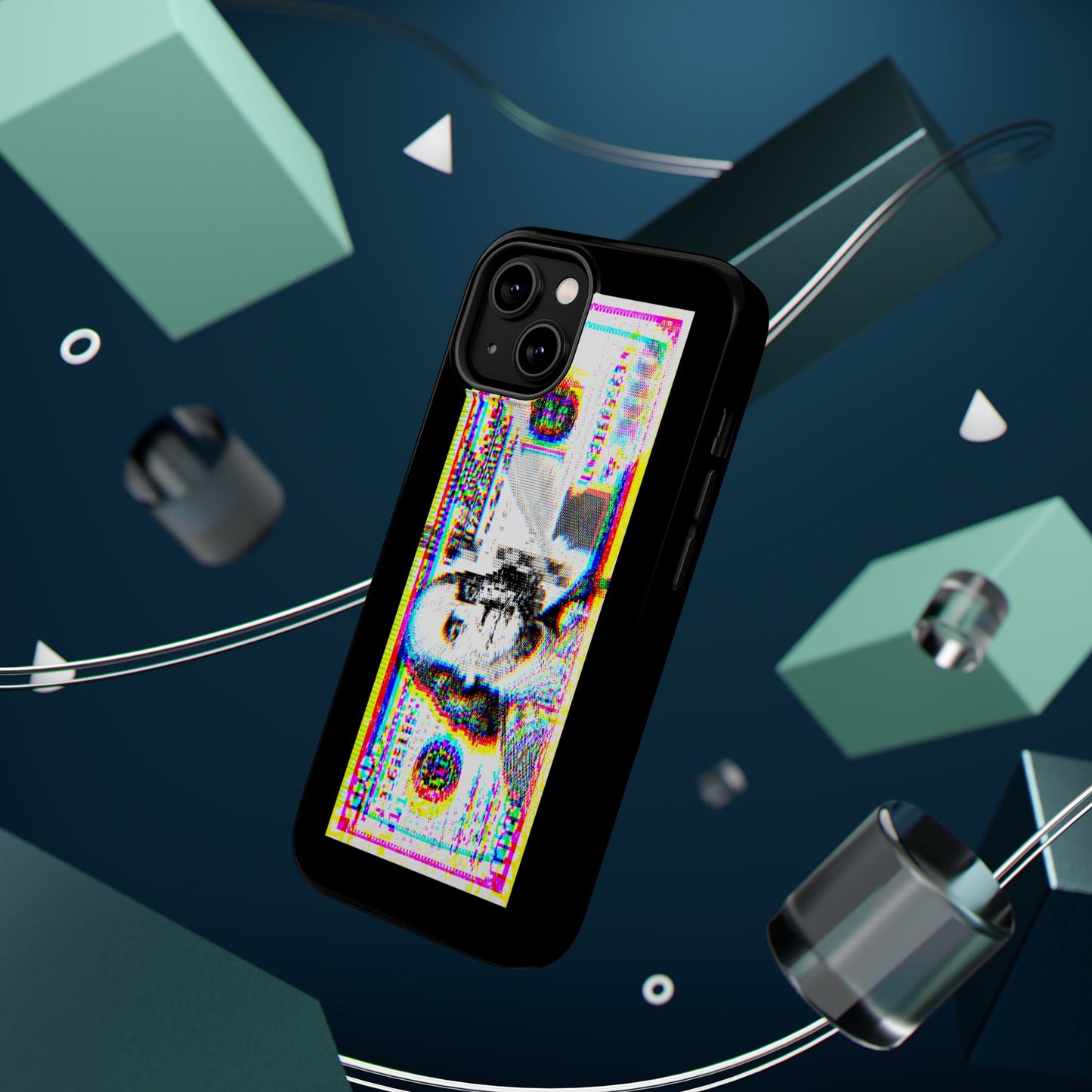 100 Dollars Bill - Neon Color Explosion - Magnetic Phone Case