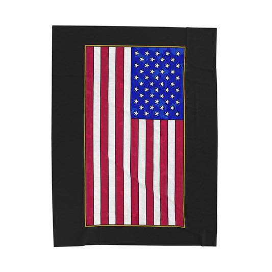 New Glory American Flag (Gold Edge Edition) - Plush Blanket