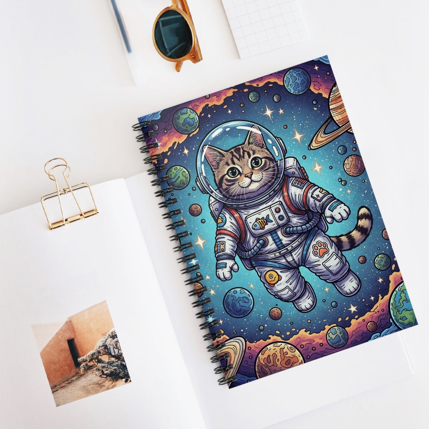 Astronaut Cat - Spiral Notebook