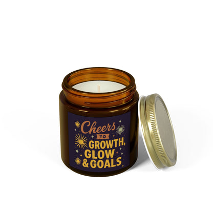 Inspirational Scented Candle, Cheers to Growth, Glow & Goals, Motivational Gift, Home Decor, New Year Vibes Candle, Relaxation