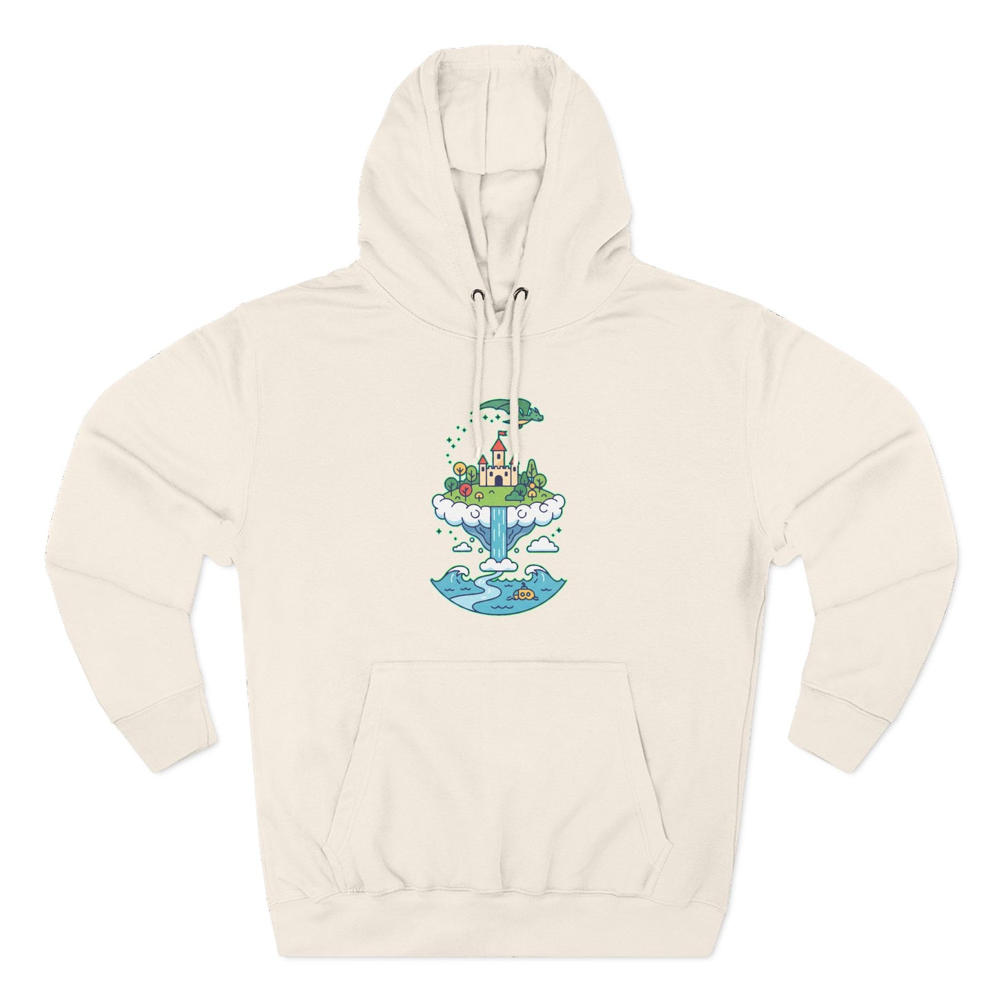 Floating Castle Dragon - Magical Fantasy Island - Hoodie