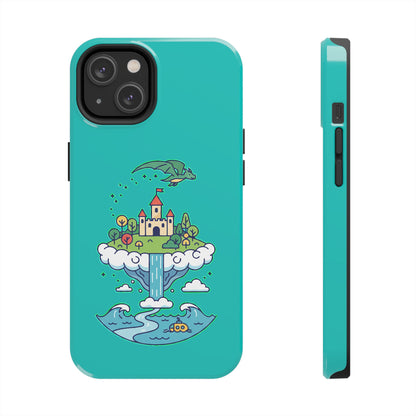 Floating Castle Dragon - Magical Fantasy Island - Phone Case