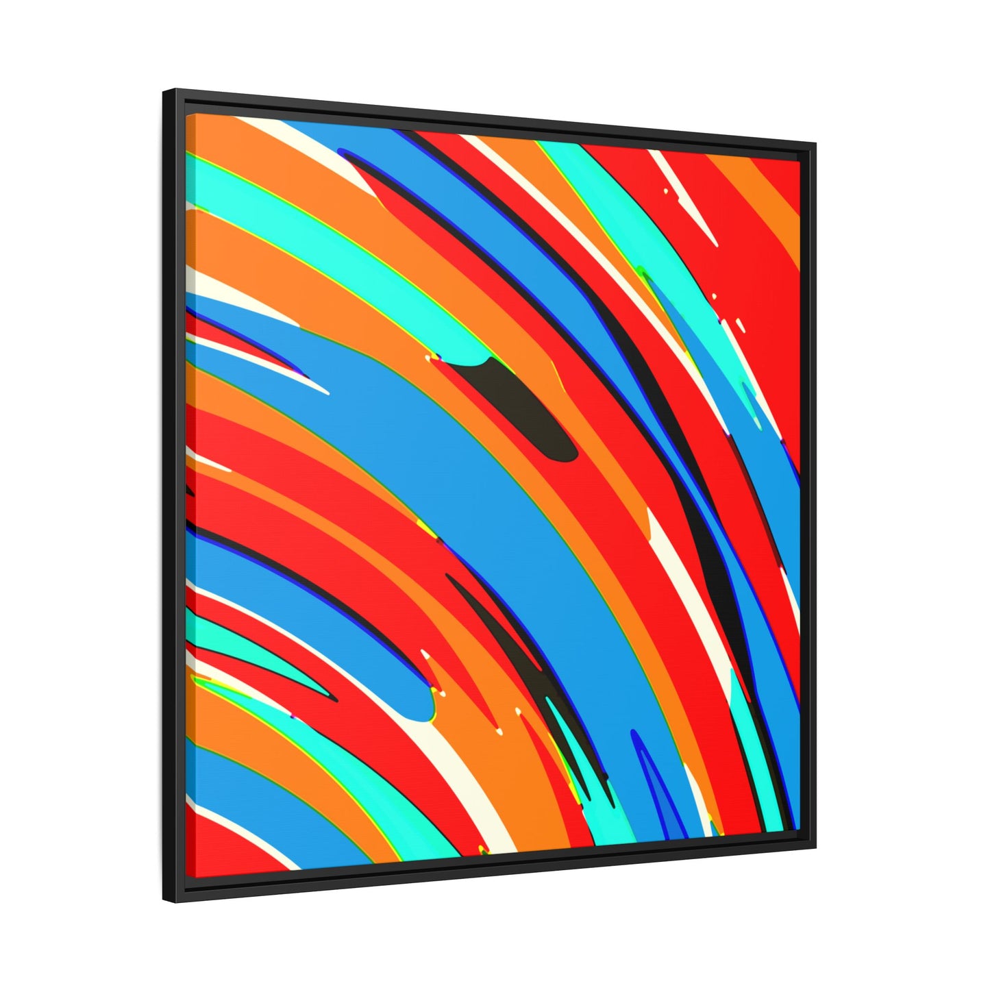 Abstract Rainbow Swirl Arc - Framed Canvas