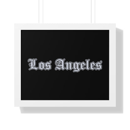 Los Angeles Framed Horizontal Poster, Wall Art, Home Decor, Gift for LA Lovers, Modern Wall Art, Interior Decoration - Silver Edition