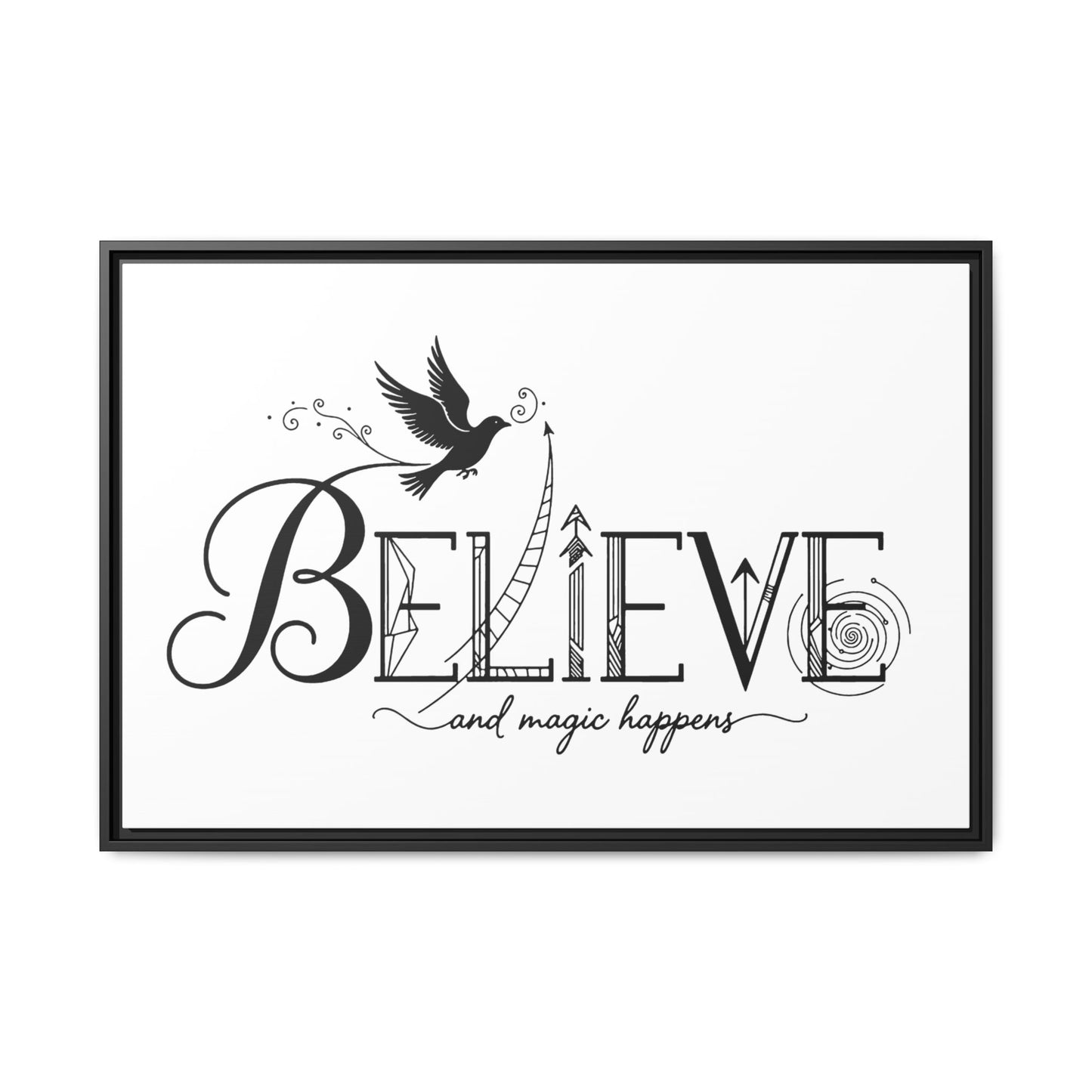 Believe and Magic Happens - Framed Canvas