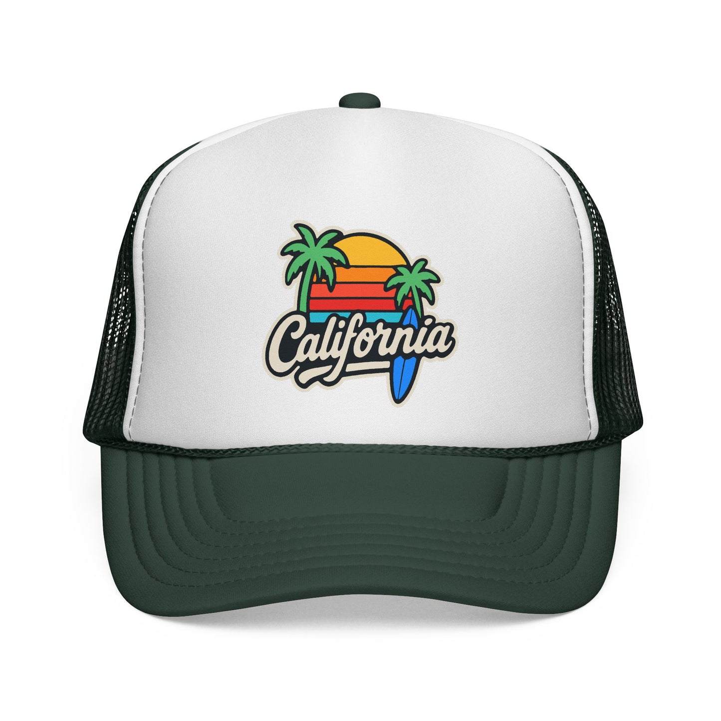 California Sunset Trucker Cap, Summer Hat, Beach Apparel, Gift for Him/Her, Fun Outdoor Accessory