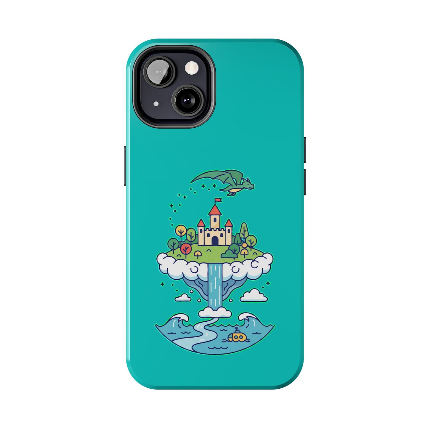 Floating Castle Dragon - Magical Fantasy Island - Phone Case