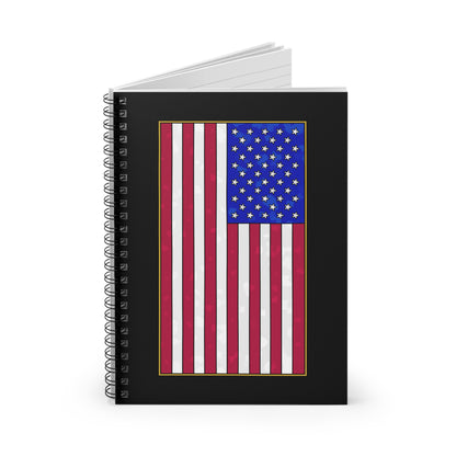 New Glory American Flag (Gold Edge Edition) - Spiral Notebook