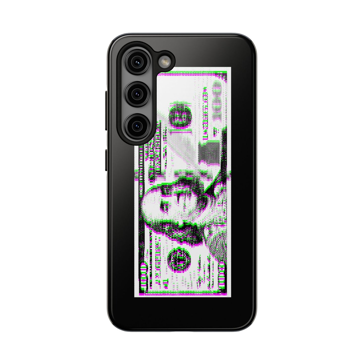 100 Dollars Bill - Green/Magenta Glitch - Phone Case