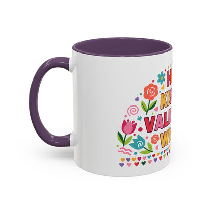 Hugs, Kisses & Valentine’s Wishes - Color Accent Mug