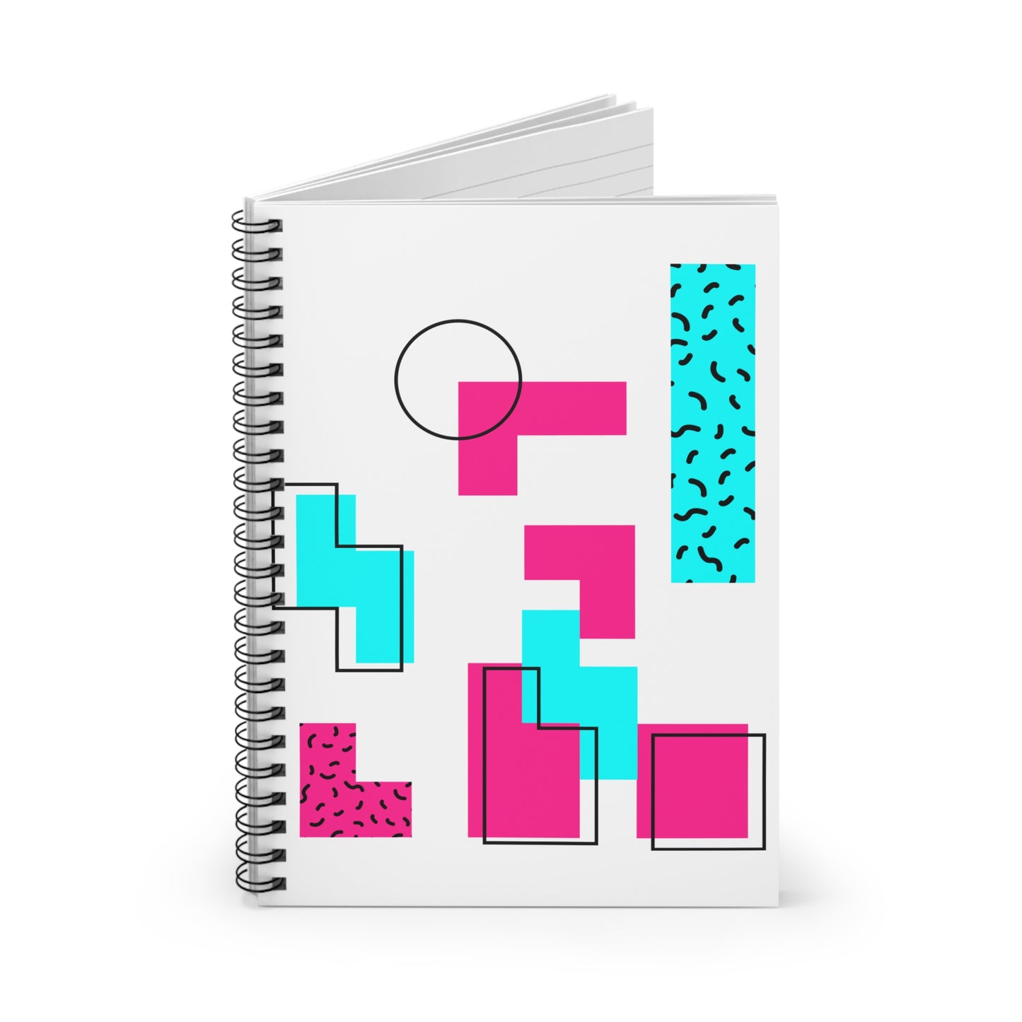 Retro Geometric Vibes - Spiral Notebook