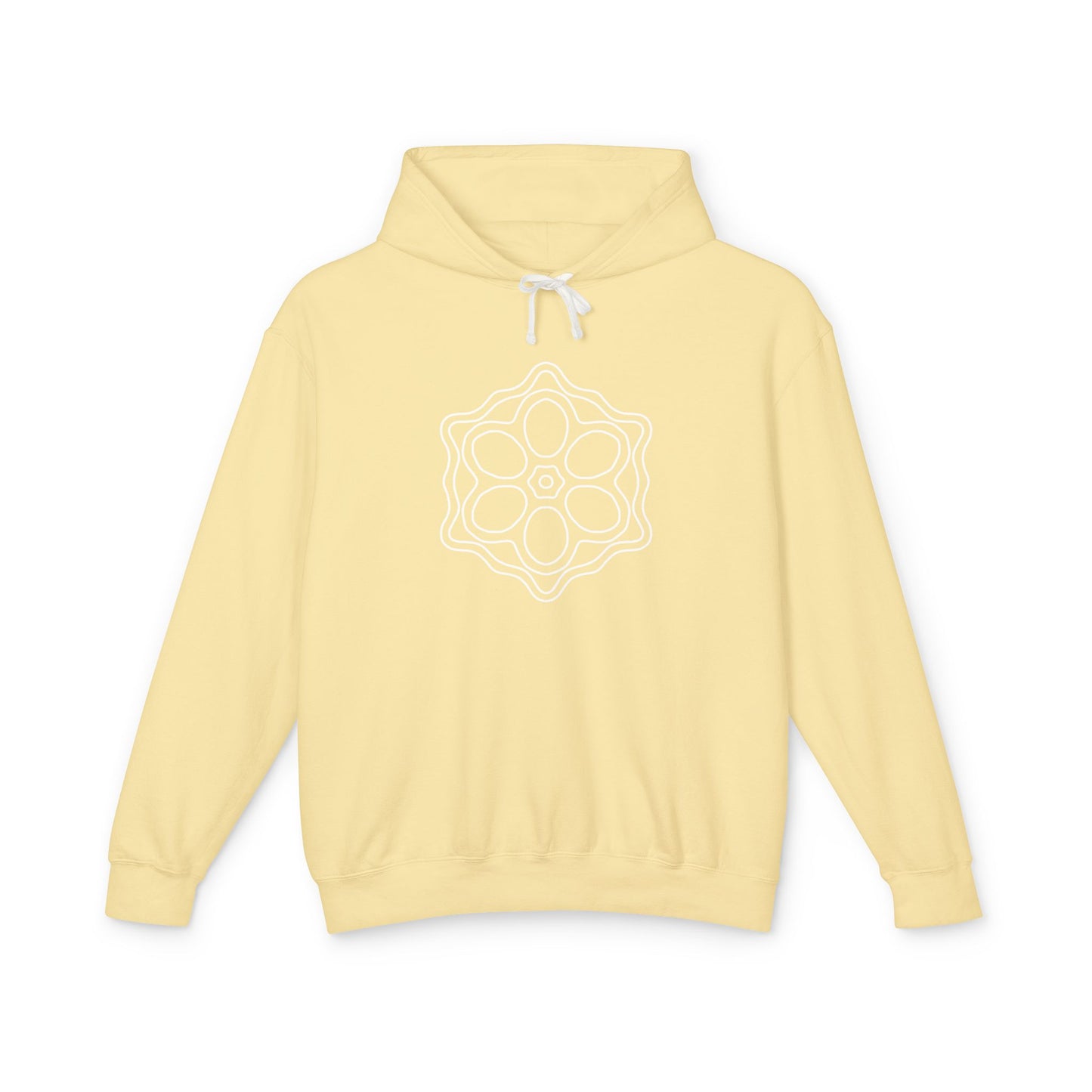 Meditative Mandala Unisex Hooded Sweatshirt, Lightweight Pullover Hoodie, Gift for Relaxation, Mindfulness Apparel, Cozy Layering
