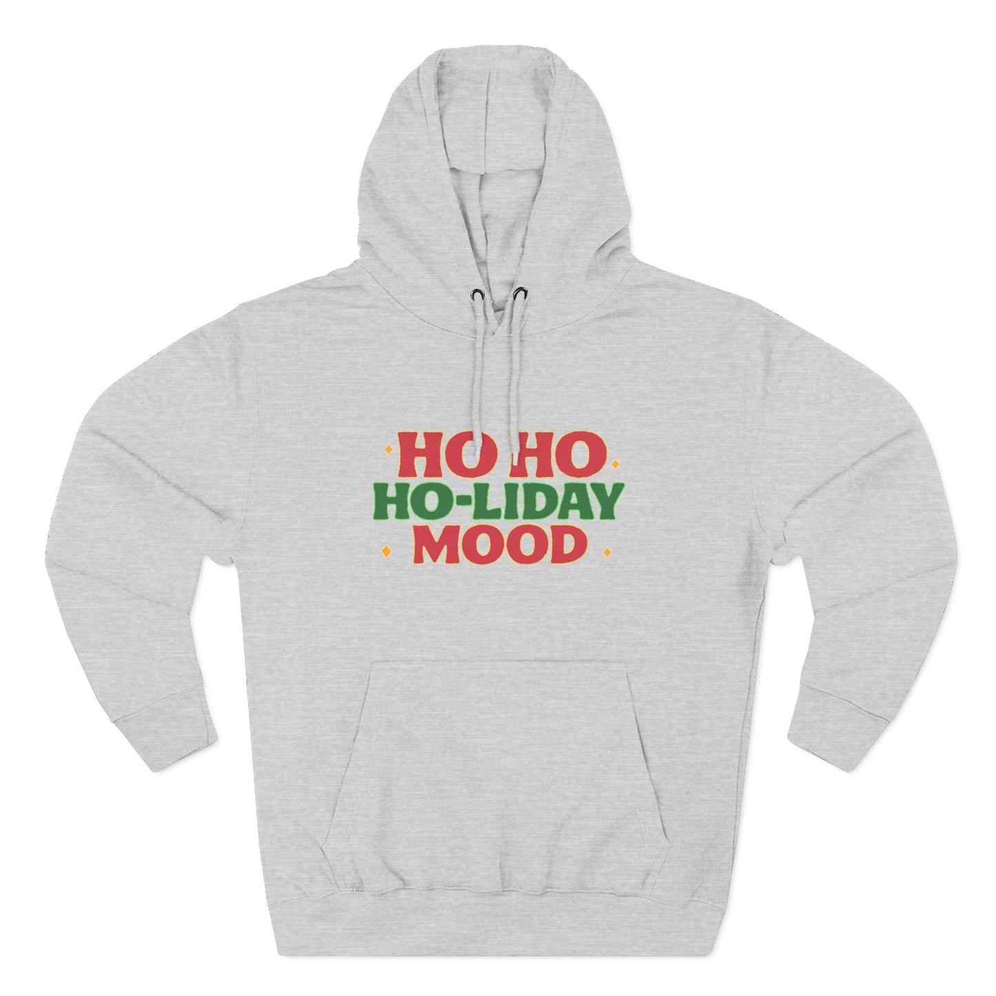 Festive Fleece Hoodie, Ho Ho Ho-liday Mood, Eye-catching Design for Holidays