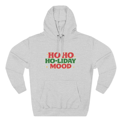 Festive Fleece Hoodie, Ho Ho Ho-liday Mood, Eye-catching Design for Holidays