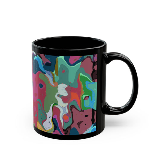Colorful Abstract Marble - Black Mug