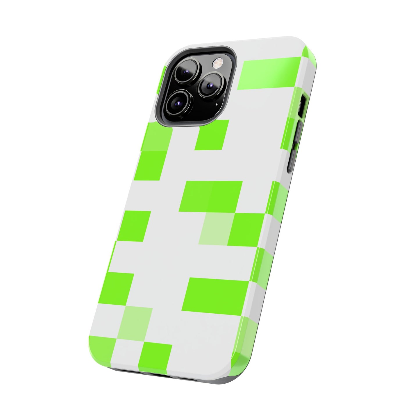 Lime Green Pixel Grid - Phone Case
