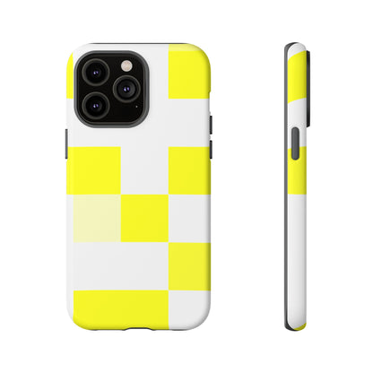 Yellow Pixel Grid - Phone Case