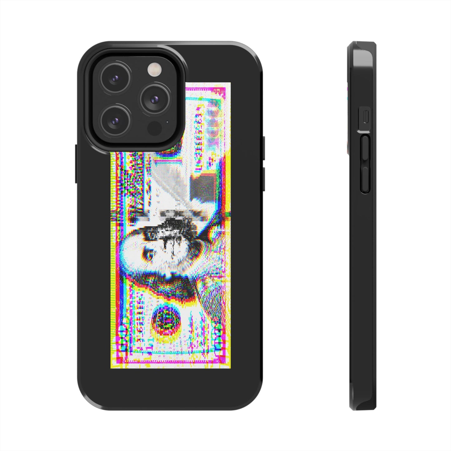 100 Dollars Bill - Neon Color Explosion - Phone Case