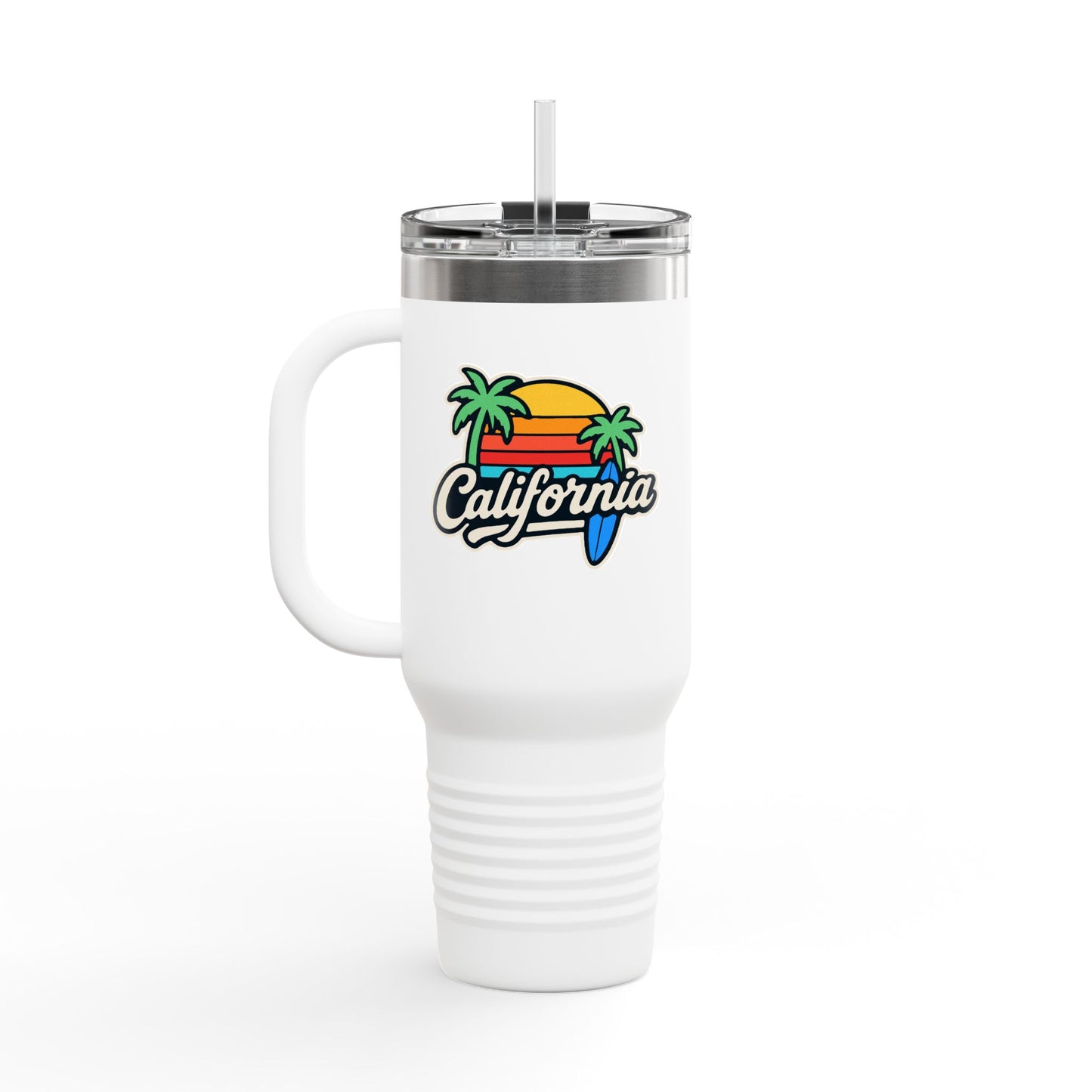 California Insulated Travel Mug - 40oz, Perfect for Road Trips, Outdoor Adventures, Gift for Travelers, Beach Lovers, Summer Vibes