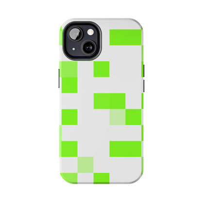 Lime Green Pixel Grid - Phone Case