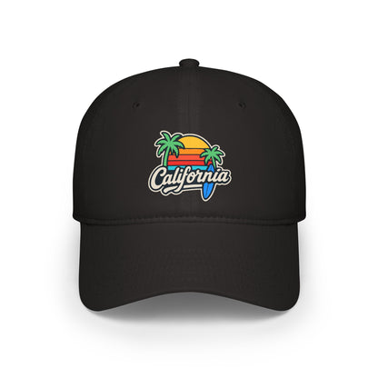 California Sunset Low Profile Baseball Cap, Beach Hat, Summer Accessory, Travel Gear, Vacation Cap, Gift for Him/Her