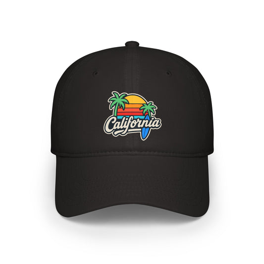 California Sunset Low Profile Baseball Cap, Beach Hat, Summer Accessory, Travel Gear, Vacation Cap, Gift for Him/Her