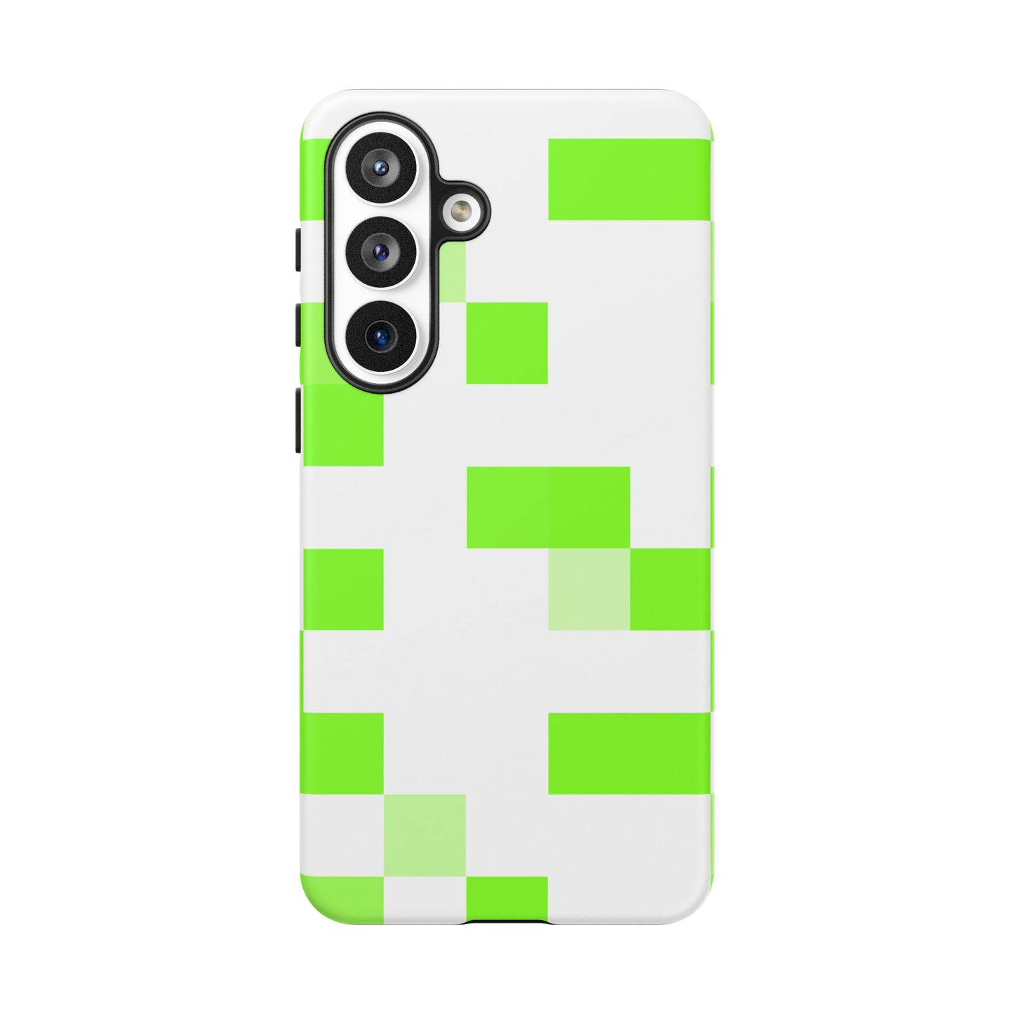 Lime Green Pixel Grid - Phone Case