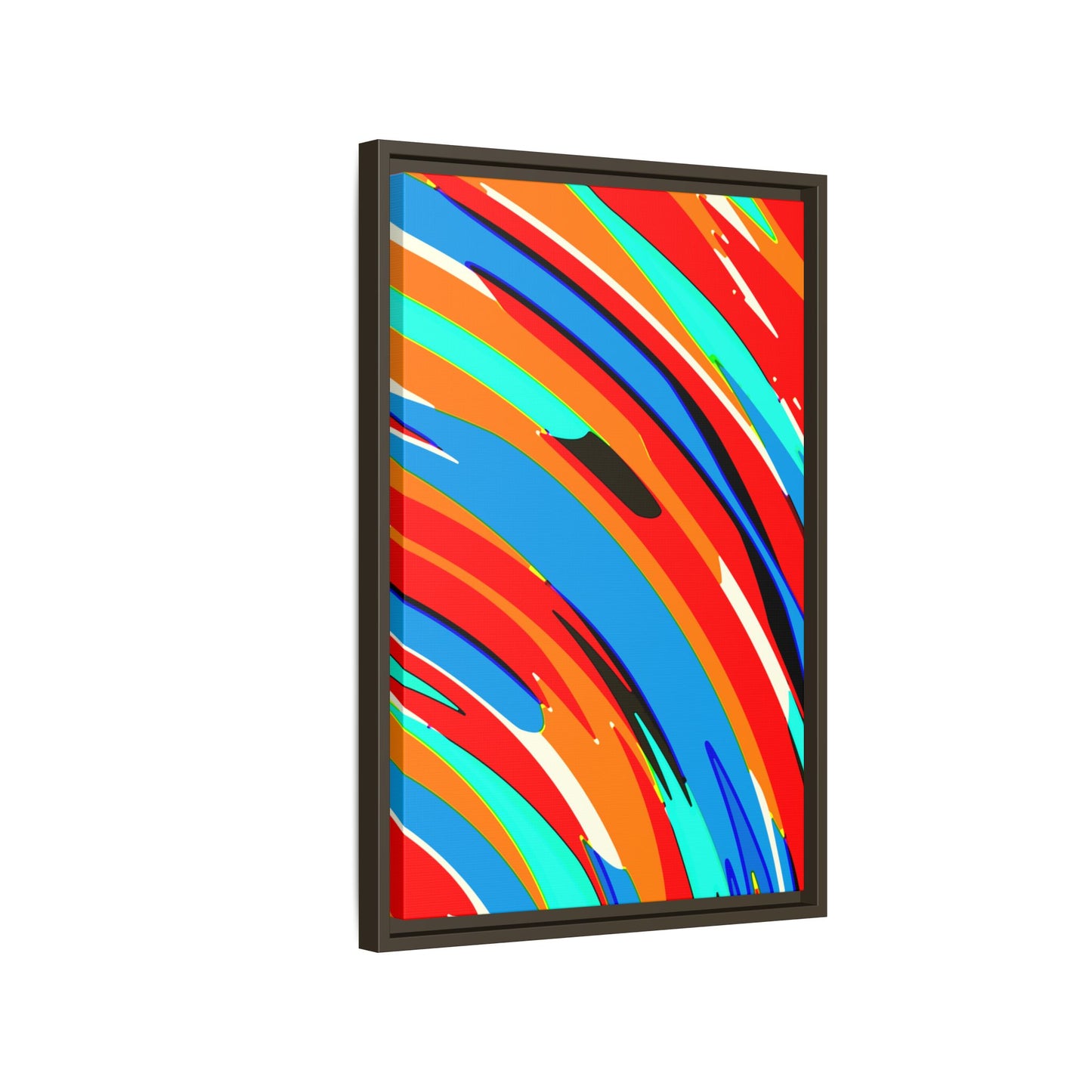 Abstract Rainbow Swirl Arc - Framed Canvas