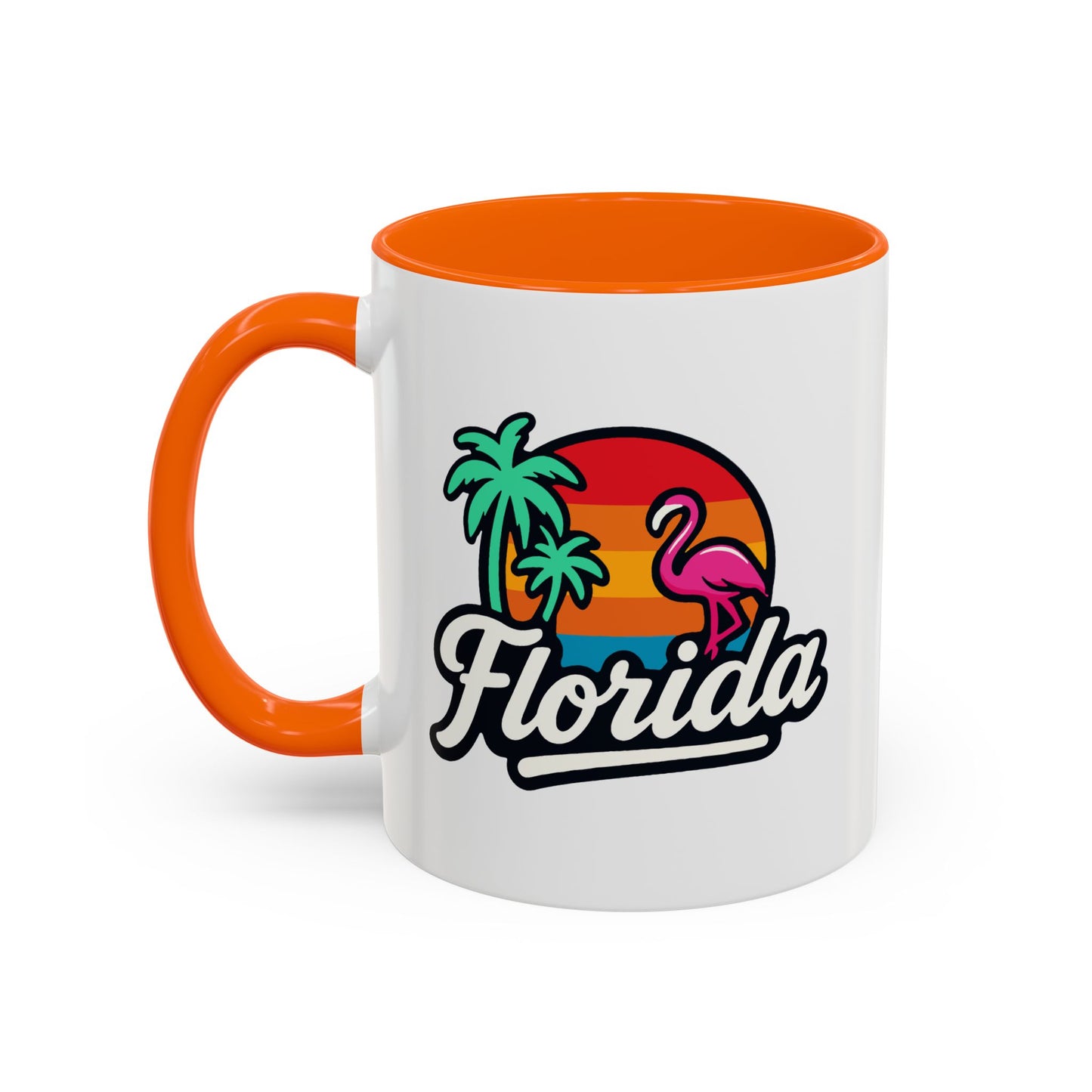 Florida Sunset Palm - Color Accent Mug