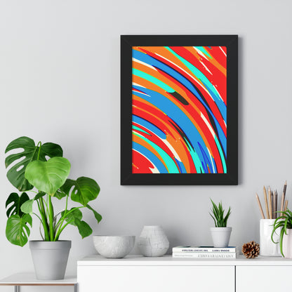 Abstract Rainbow Swirl Arc - Framed Poster